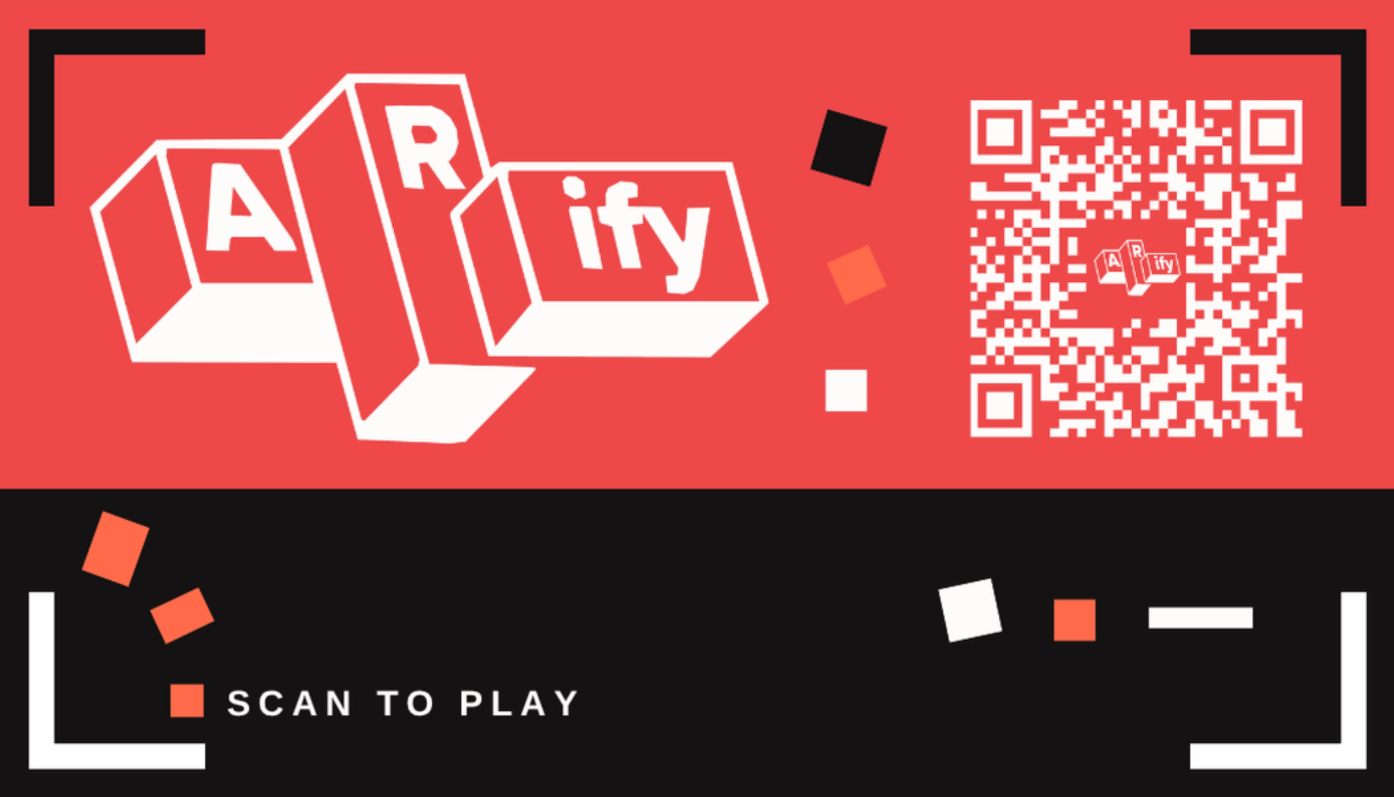 The ARify AR target image, with a scan-to-play QR code. Point your phone at this to launch the experience.