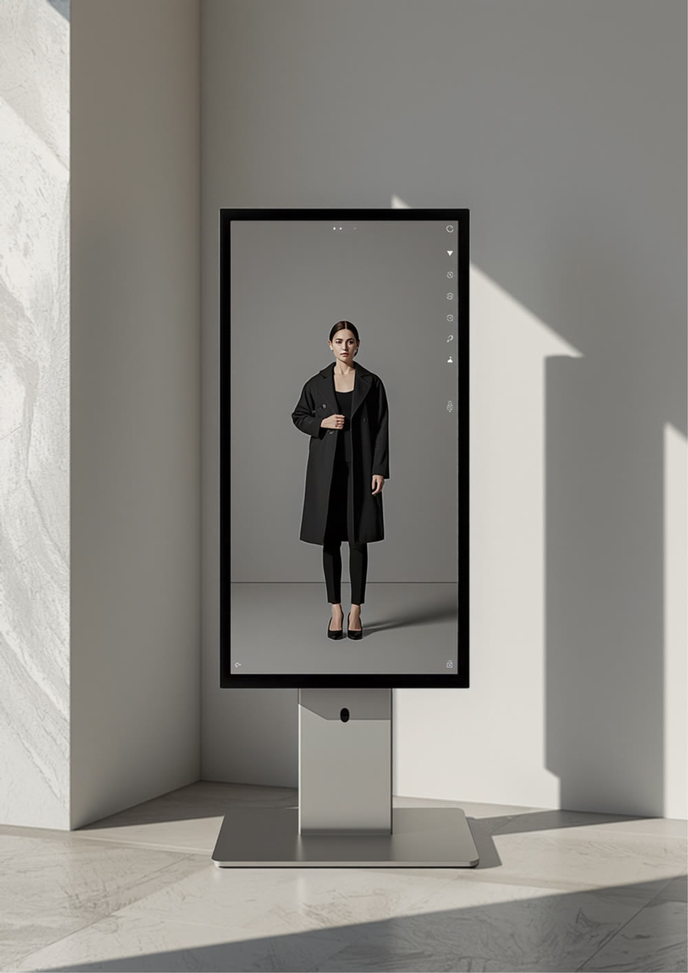 Concept render: the Pop-up AI mirror build.